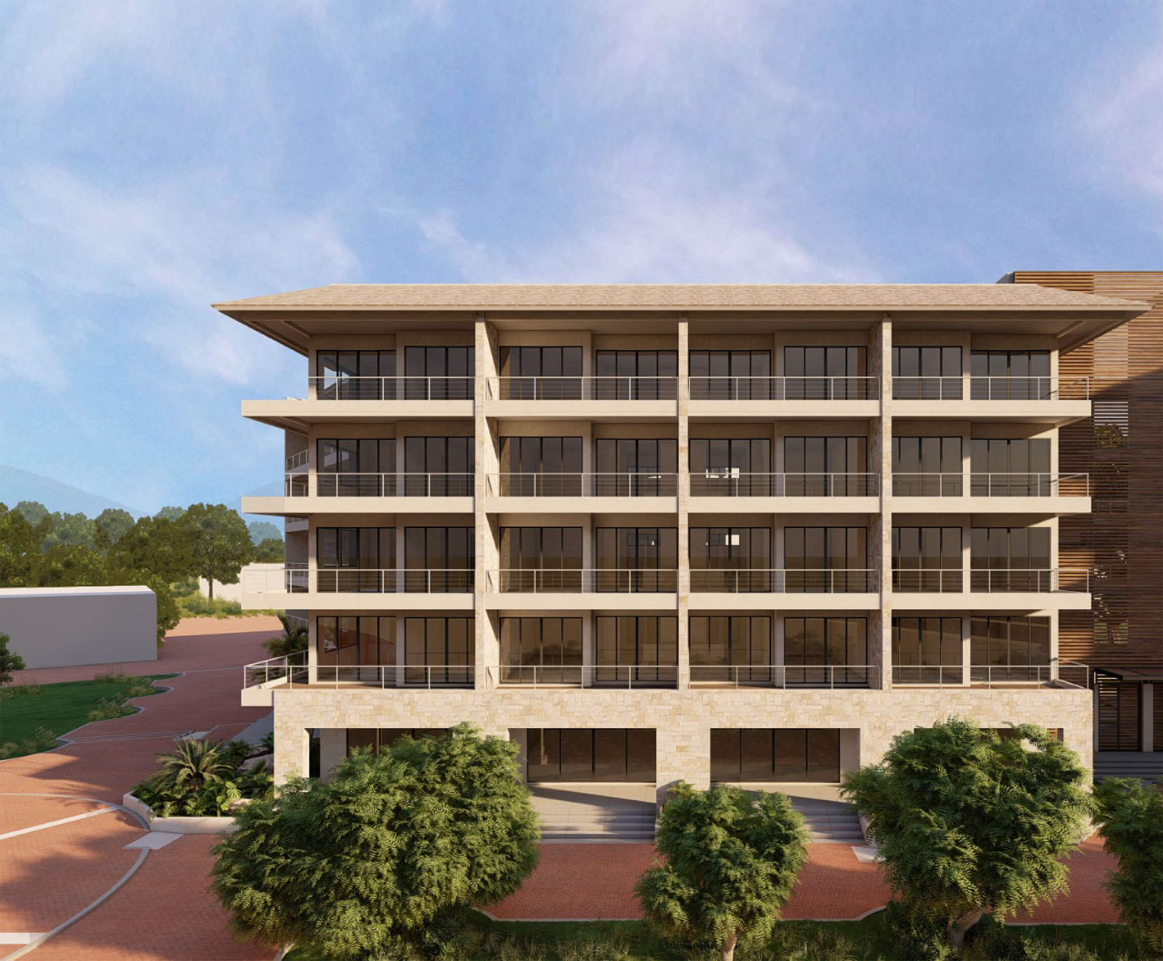 Fachada del edificio Este en Paseo Chahué Huatulco.