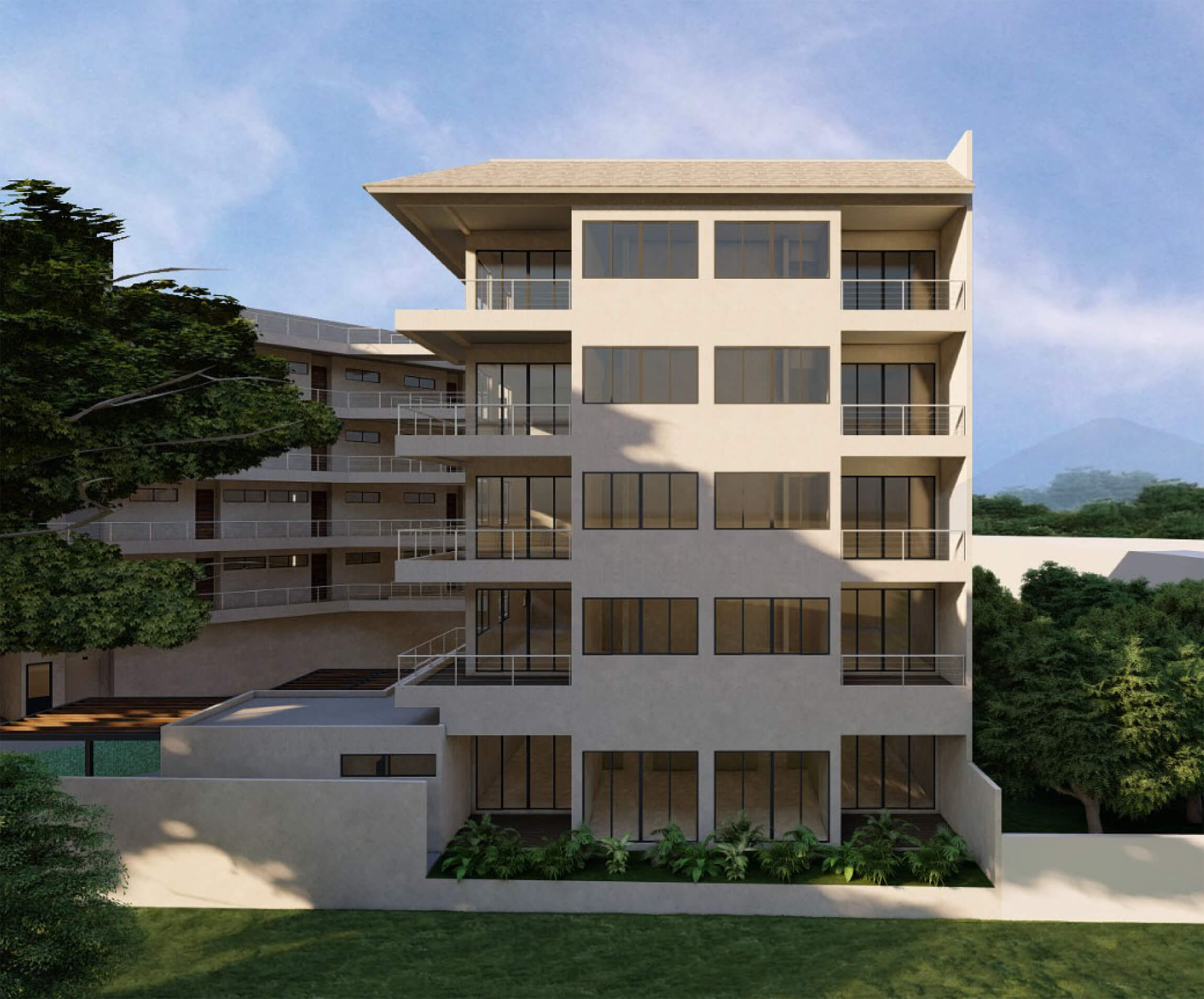 Fachada del edificio Norte en Paseo Chahué Huatulco.