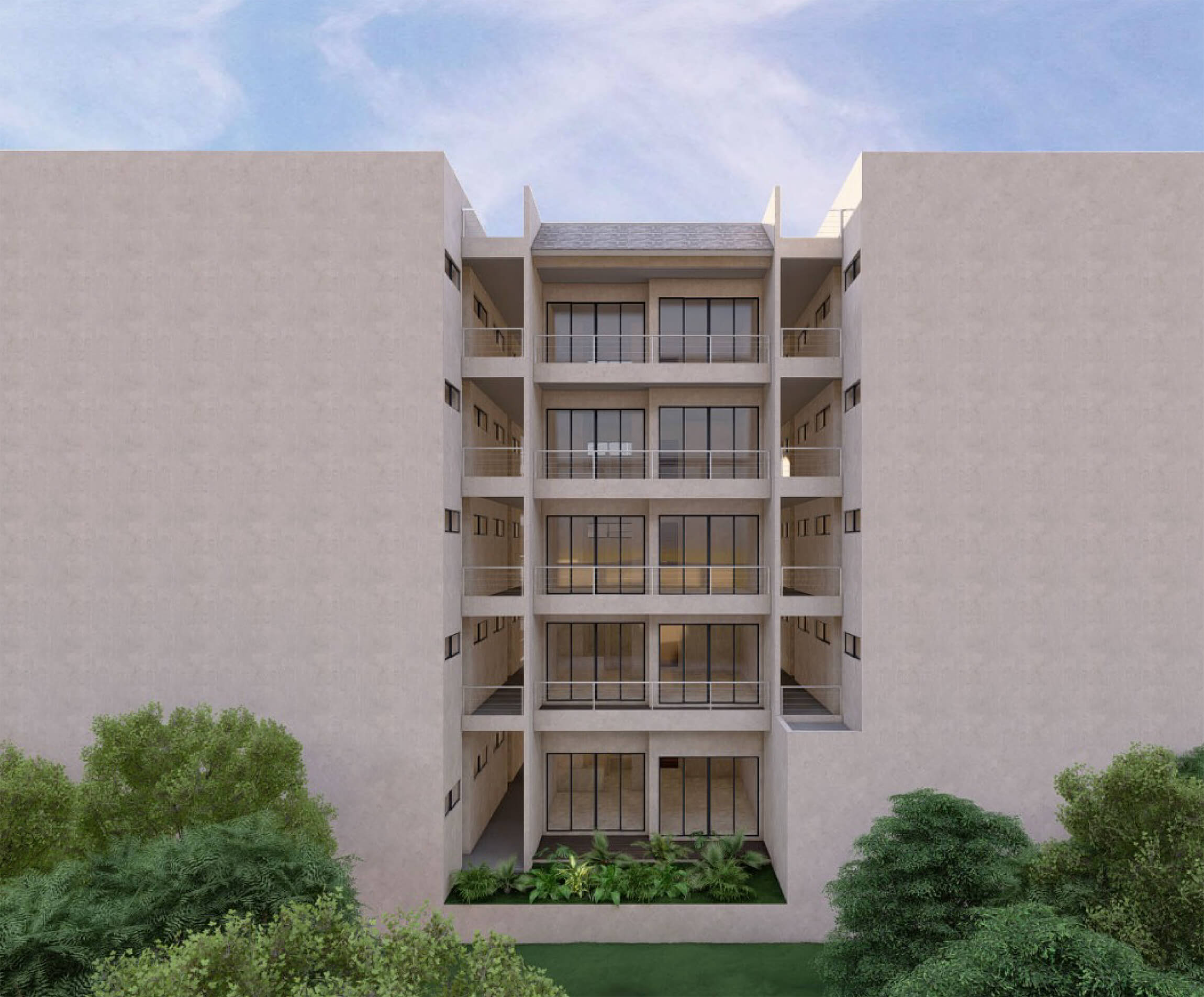 Fachada del edificio Oeste en Paseo Chahué Huatulco.