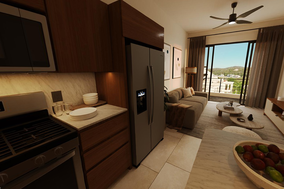 Recorrido virtual 360 de la cocina en Paseo Chahué Huatulco