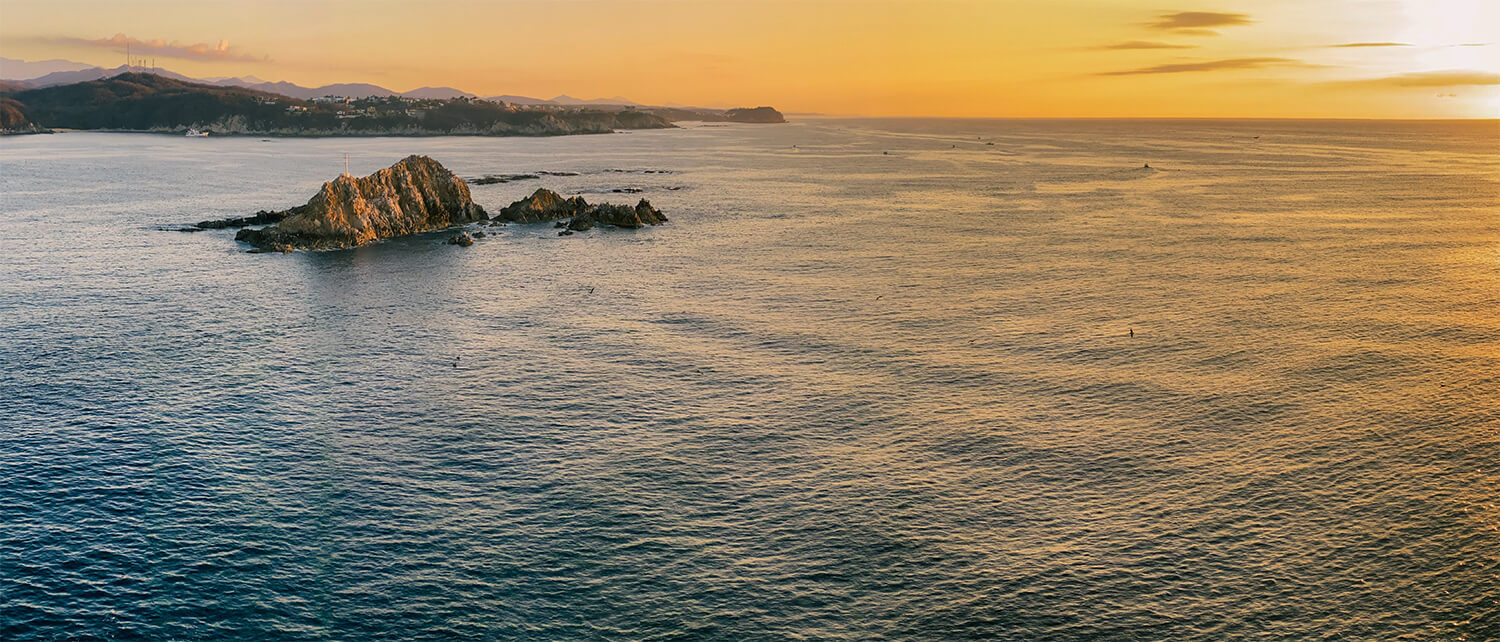 Vista aérea de Huatulco, Oaxaca, cerca de Paseo Chahué